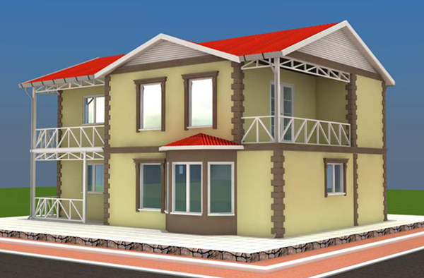 155 metrekare iki katlı prefabrik ev